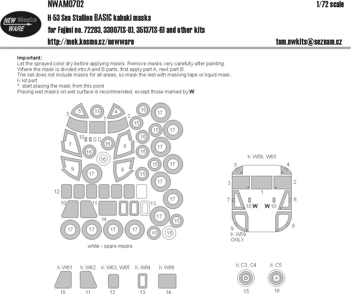 1:72 Sikorsky H-53 Sea Stallion BASIC kabuki masks