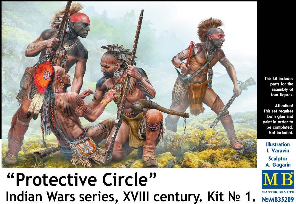 1:35 Protective Circle, Indian Wars series (4 fig)