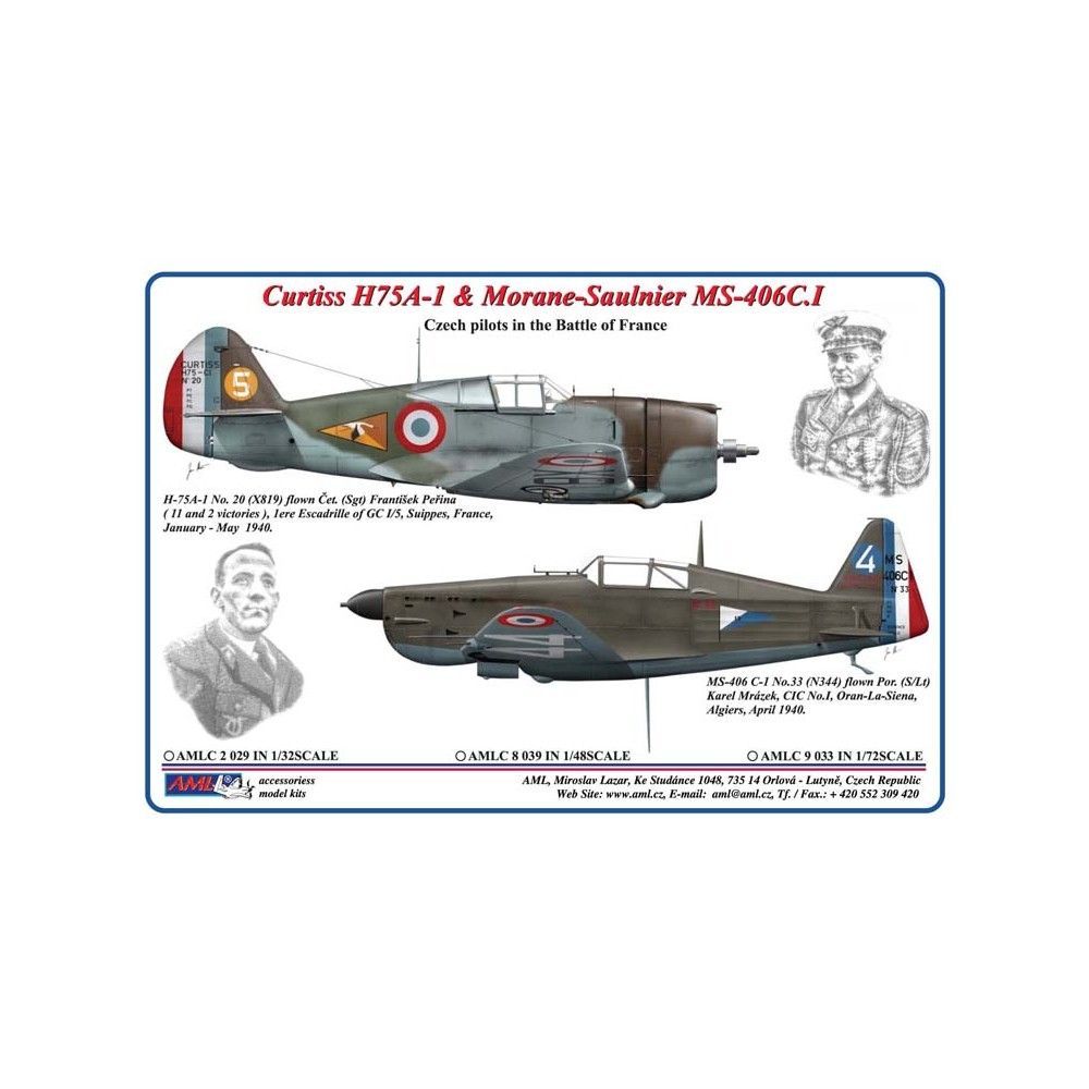 1:72 Decals Curtiss H75A-1 & MS-406C.1