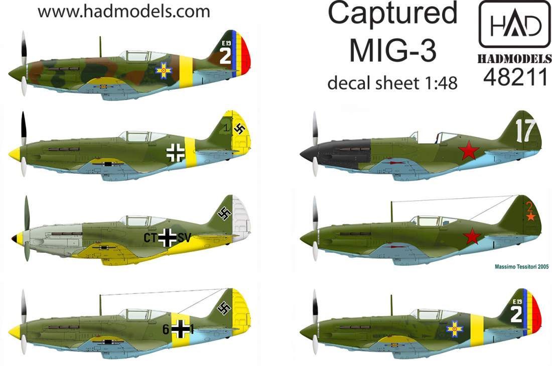 1:48 Captured MiG-3 decal sheet