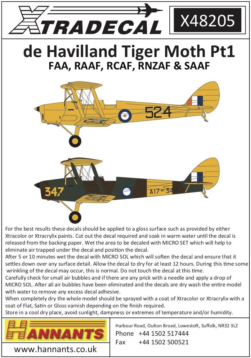 1:48 de Havilland DH.82a Tiger Moth Pt.1 FAA, RAAF, RNZAF & SAAF