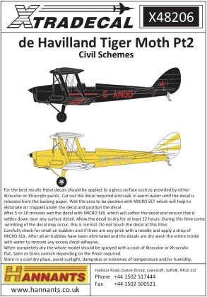 1:48 de Havilland DH.82a Tiger Moth Pt2 Civil Schemes