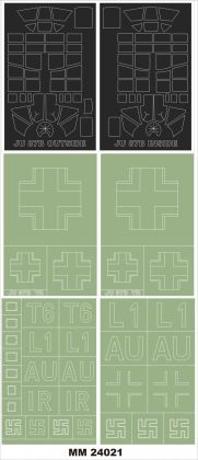 1:24 Junkers Ju-87B 'Stuka' 2 canopy masks (outside & inside) + insignia and markings masks