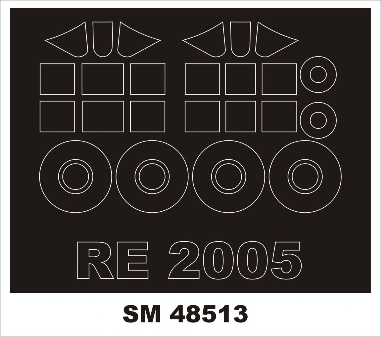 1:48 Reggiane Re.2005 2 canopy masks (outside & inside)