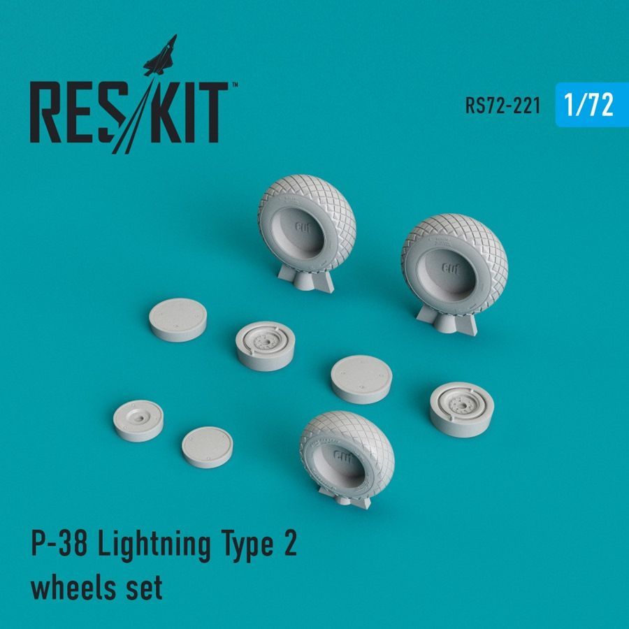 1:72 Lockheed P-38 Lightning Type 2 wheels set