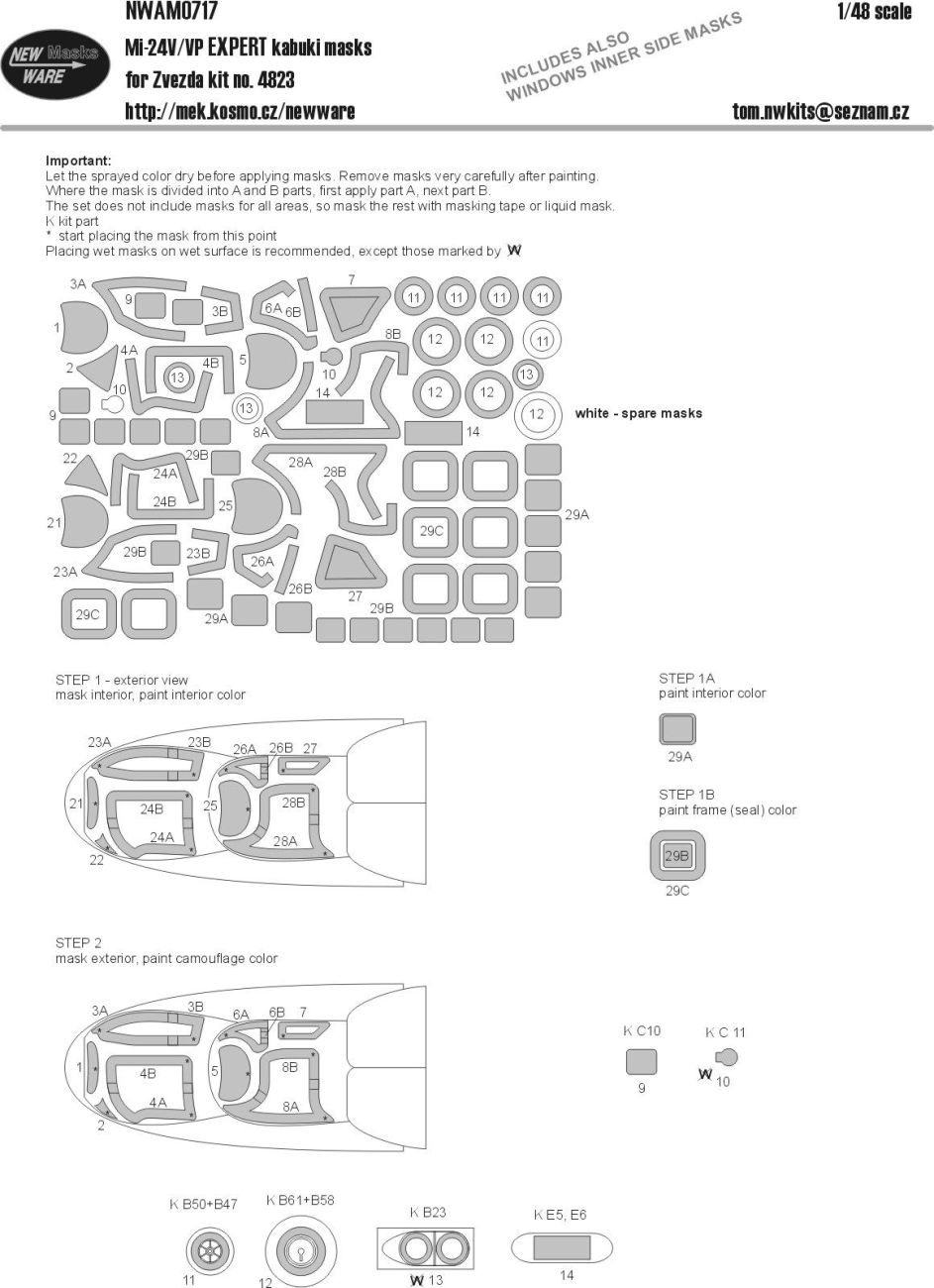 1:48 Mi-24V/VP EXPERT kabuki masks