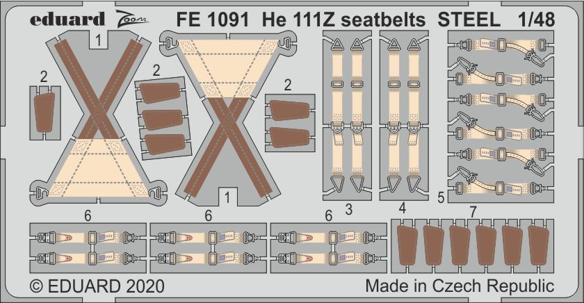 1:48 Heinkel He-111Z 'Zwilling' seatbelts STEEL