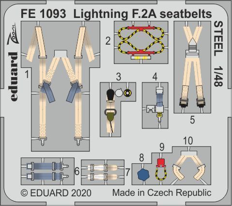 1:48 BAC/EE Lightning F.2A/F.6 seatbelts STEEL