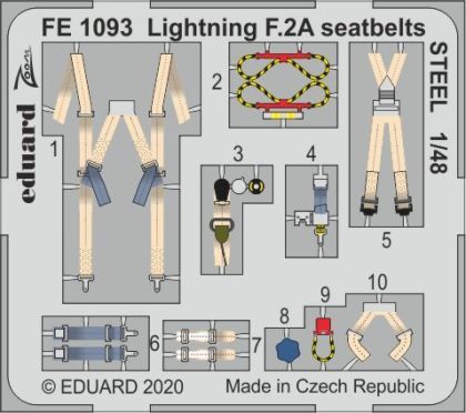 1:48 BAC/EE Lightning F.2A/F.6 seatbelts STEEL