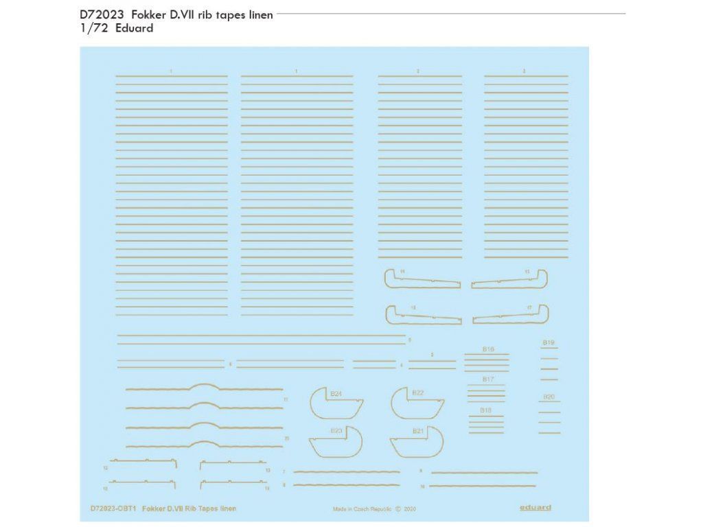 1:72 Fokker D.VII rib tapes linen