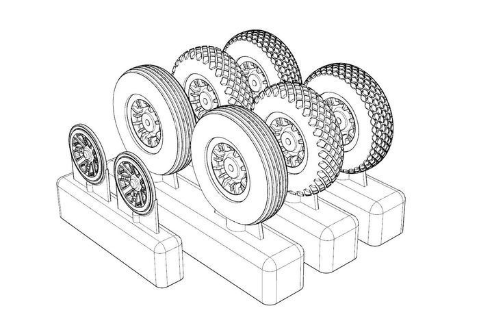 1:72 P-47N Wheels (3 type of pattern)