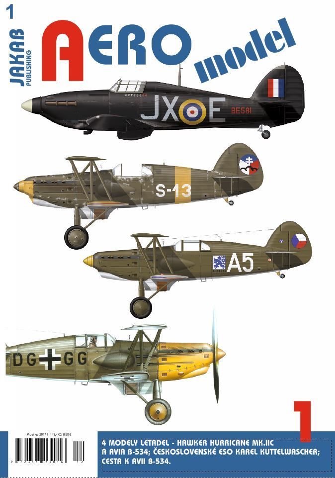 1. AEROmodel č.1 HAWKER HURRICANE MK.IIC A AVIA B-534