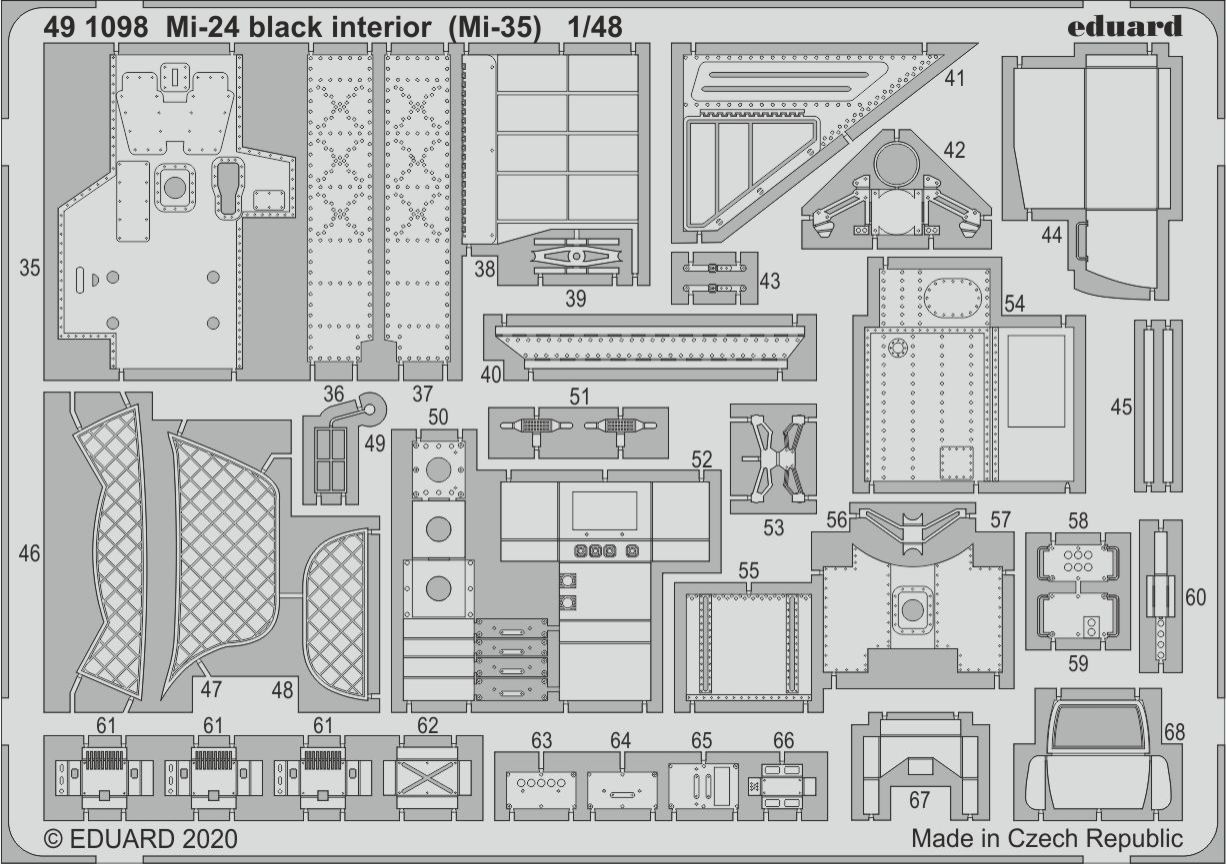 1:48 Mil Mi-24V/VP interior black (Mil Mi-35)