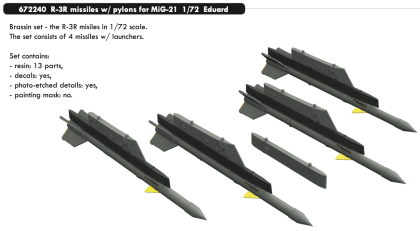 1:72 R-3R missiles w/ pylons for Mikoyan MiG-21