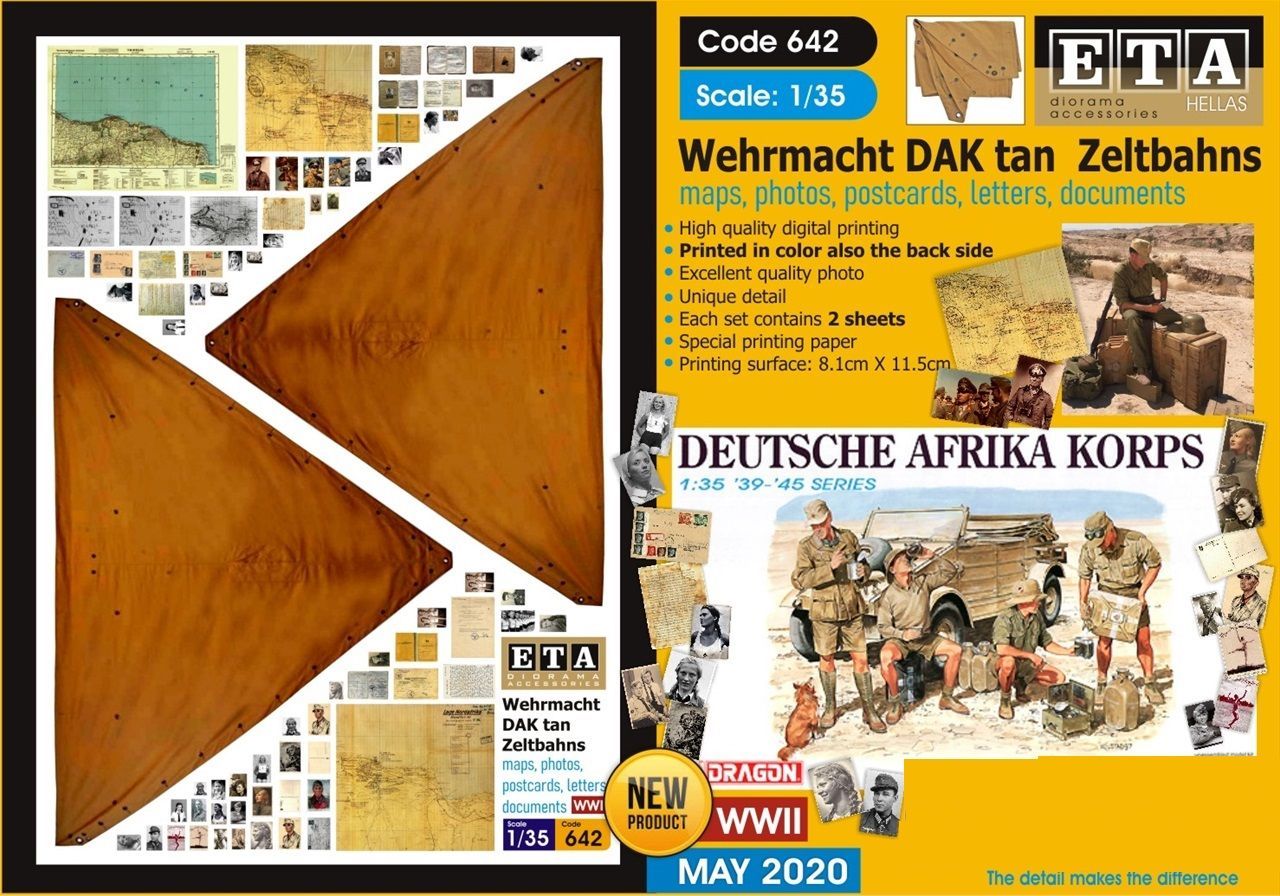 1:35 Wehrmacht DAK tan Zeltbahns