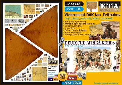 1:35 Wehrmacht DAK tan Zeltbahns