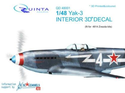 1:48 Yak-3 Interior 3D Decal