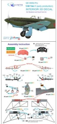 1:48 Yak-1 (early production) advanced skill Interior 3D Decal