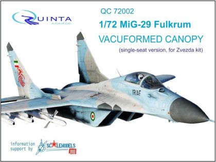 1:72 MiG-29 2pcs vacuformed clear canopy