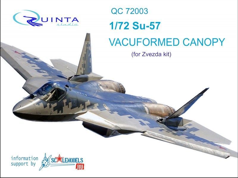 1:72 SU-57 2 pcs vacuformed clear canopy