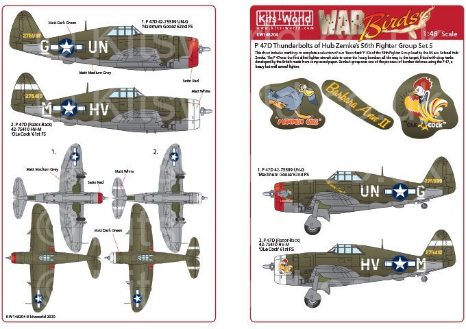 1:48 Razorback P 47's of the 56th Fighter Group