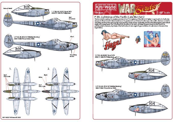 1/48 P 38L Lightning’s of the Pacific (Late War) Set 2