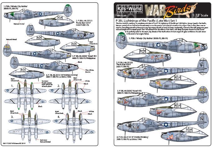 1:72 P-38 Lightning’s of the Pacific (Late War) Set One