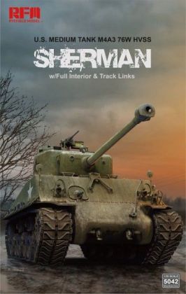 1:35 M4A3 76W HVSS Sherman With full interior and workable track links