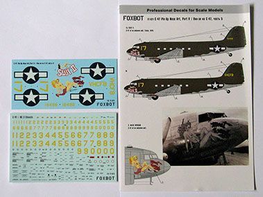 1:72 Decal Pin-Up Nose Art C-47 and technical inscriptions (part 5)
