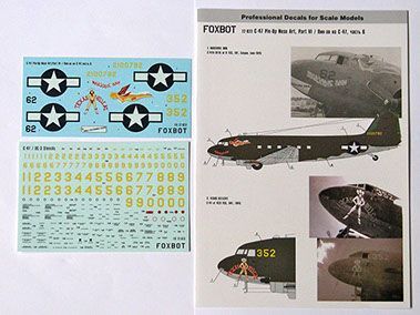 1:72 Decal Pin-Up Nose Art C-47 and technical inscriptions (part 6)