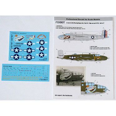 1:72 Decals U.S.A.F. North American B-25C/D Mitchell Pin-Up Nose Art and Stencils (Part II)