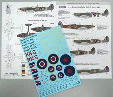 1:48 Decal Spitfire Mk. IX (Part 3, Presentation Spits)