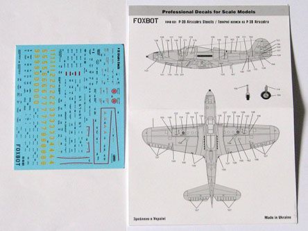 1:48 Decal Stencils for P-39 Airacobra