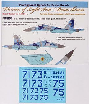 1:32 Numbers for Sukhoi Su-27UBM, Ukranian Air Forces, digital camouflage