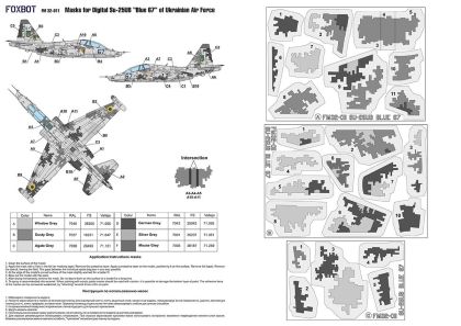 1:32 Digital Masks for Sukhoi Su-25UB Blue 67