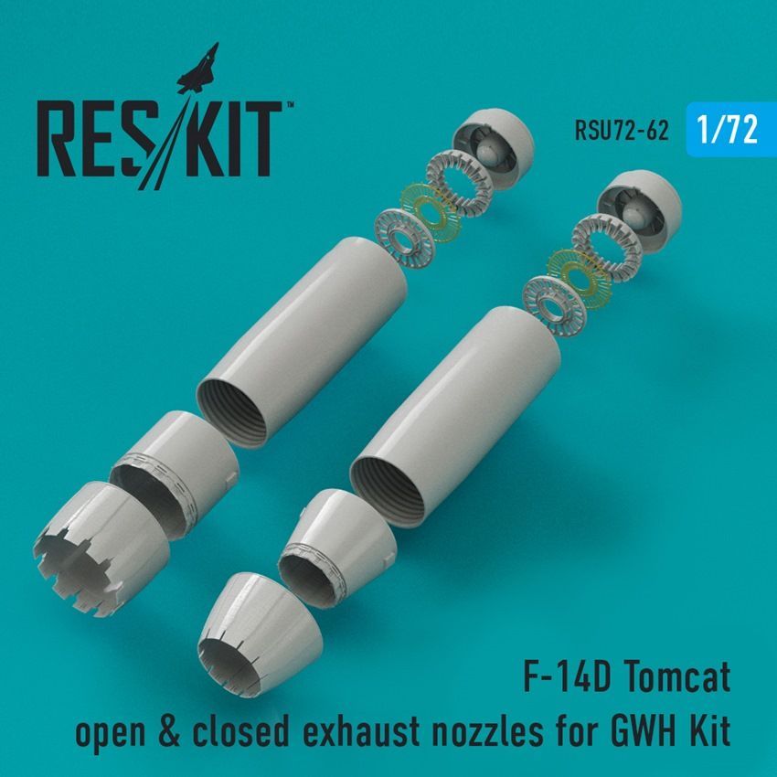 1:72 Grumman F-14A Tomcat open and closed exhaust nozzles