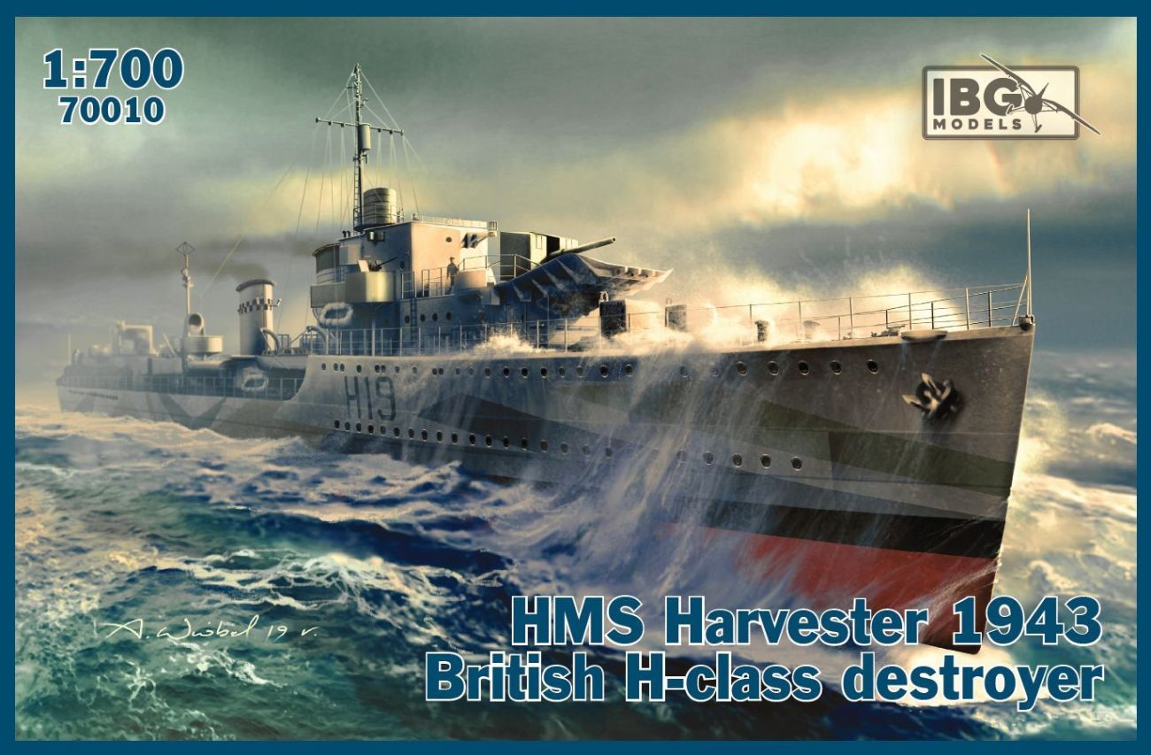 1:700 HMS Harvester 1943 British H-class destroyer