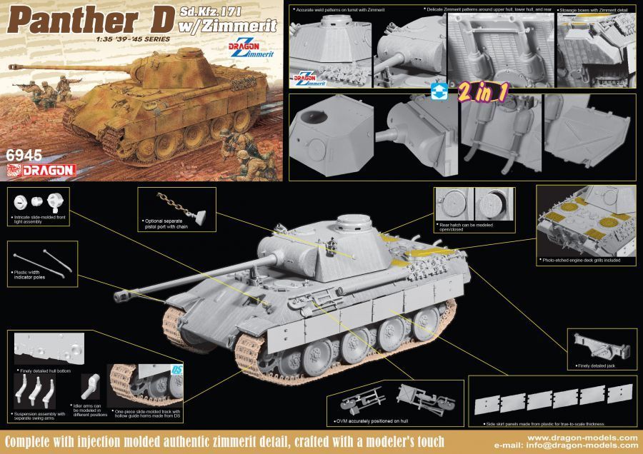 1:35 Sd.Kfz.171 Panther Ausf.D w/Zimmerit (2 in 1)