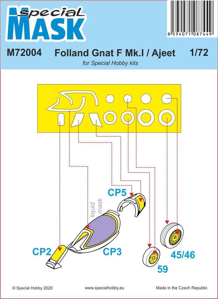 1:72 Folland Gnat/Ajeet Mask