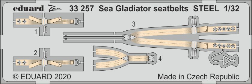 1:32 Gloster Sea Gladiator seatbelts STEEL