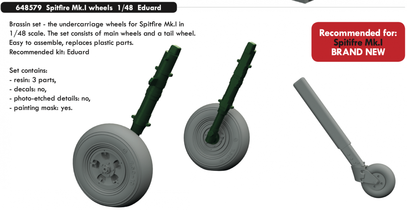 1:48 Supermarine Spitfire Mk.I wheels