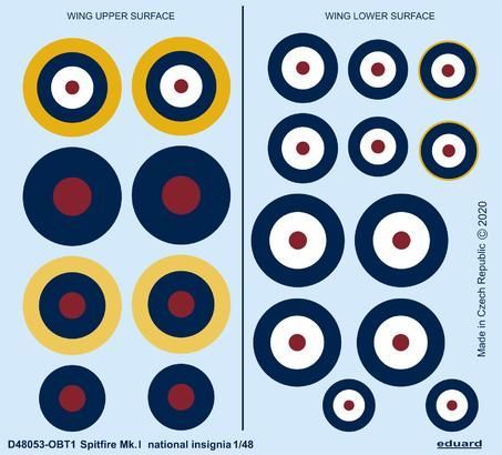 1:48 Supermarine Spitfire Mk.I national insignia