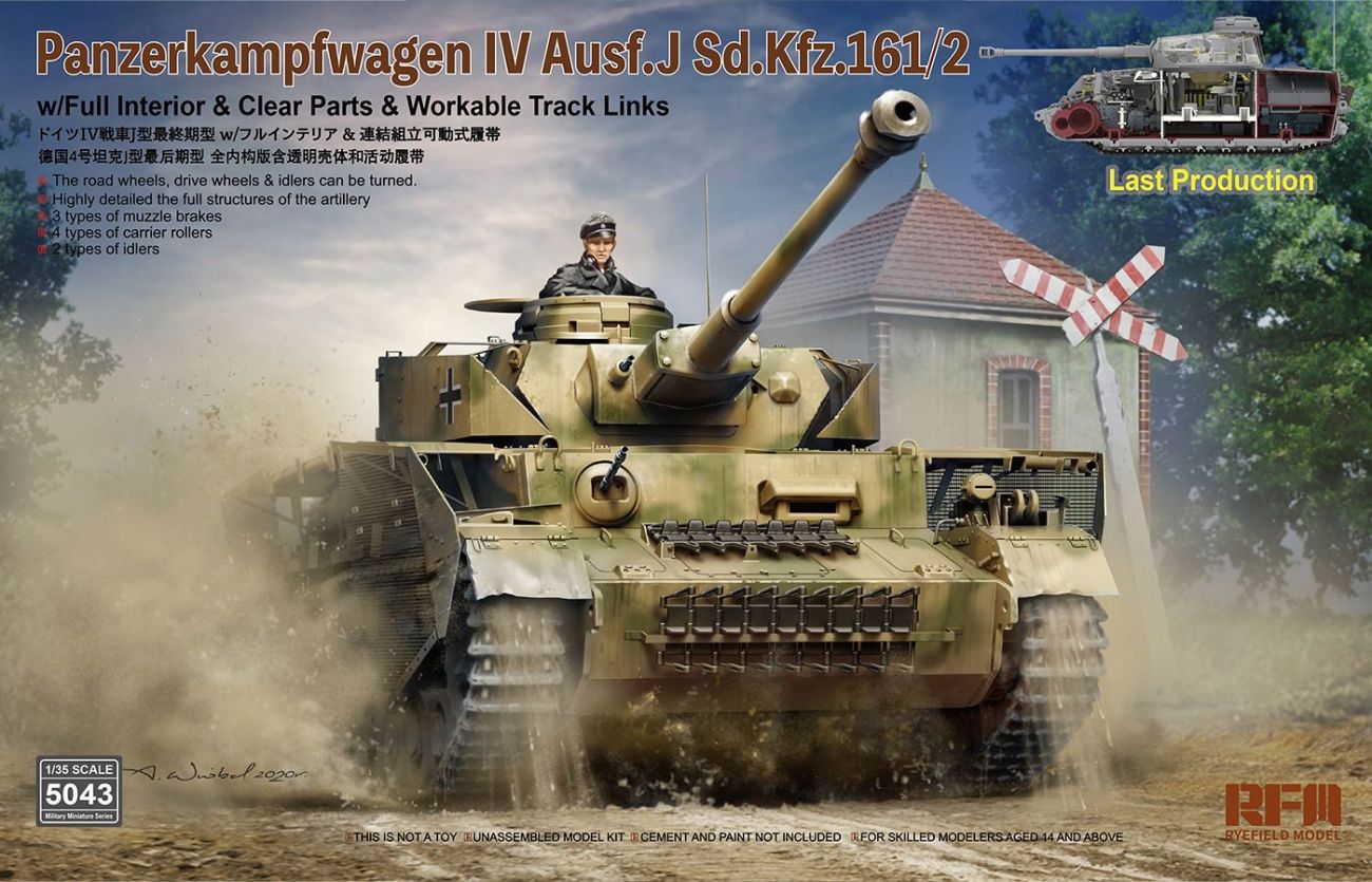 1:35 Panzerkampfwagen IV Ausf.J Sd.Kfz.161/2 (w/full interior&clear parts&workle track links)