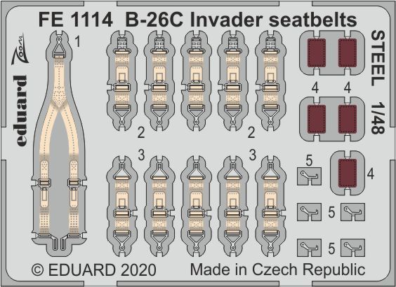 1:48 Douglas B-26C Invader seatbelts STEEL