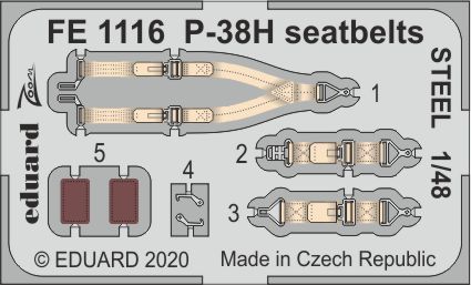 1:48 Lockheed P-38H Lightning seatbelts STEEL