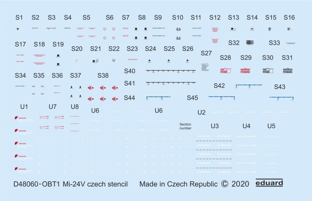 1:48 Mil Mi-24V stencils Czech