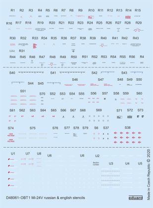 1:48 Mil Mi-24V stencils Russian & English