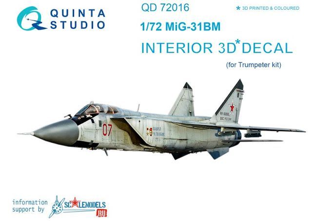 1:72 MiG-31BM Interior 3D Decal