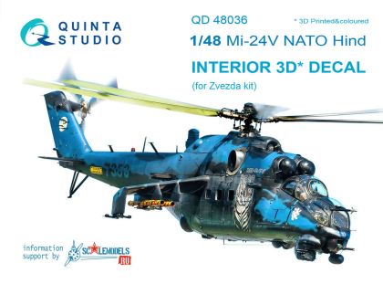 1:48 Mi-24V NATO (black panels) 3D-Printed & coloured Interior