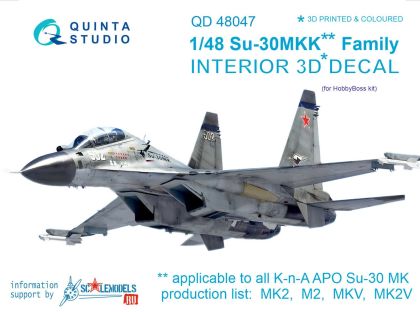 1:48 Su-30MKK Interior 3D Decal
